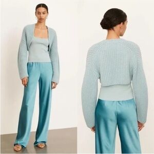 Blue Vince cropped bolero sweater